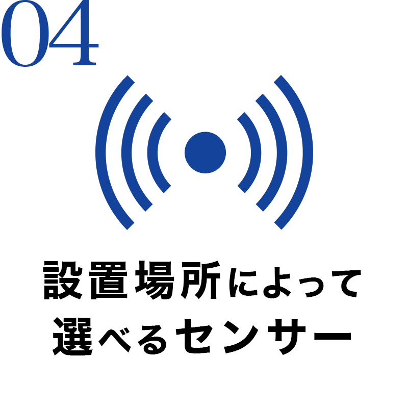 設置場所に合わせて選べるセンサー